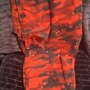 VIP Red and Black Cargo Pants